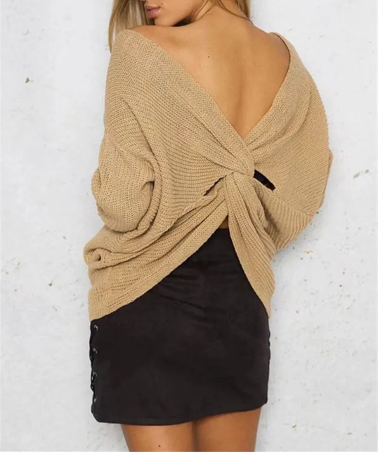 Knotted Pullover Sweater