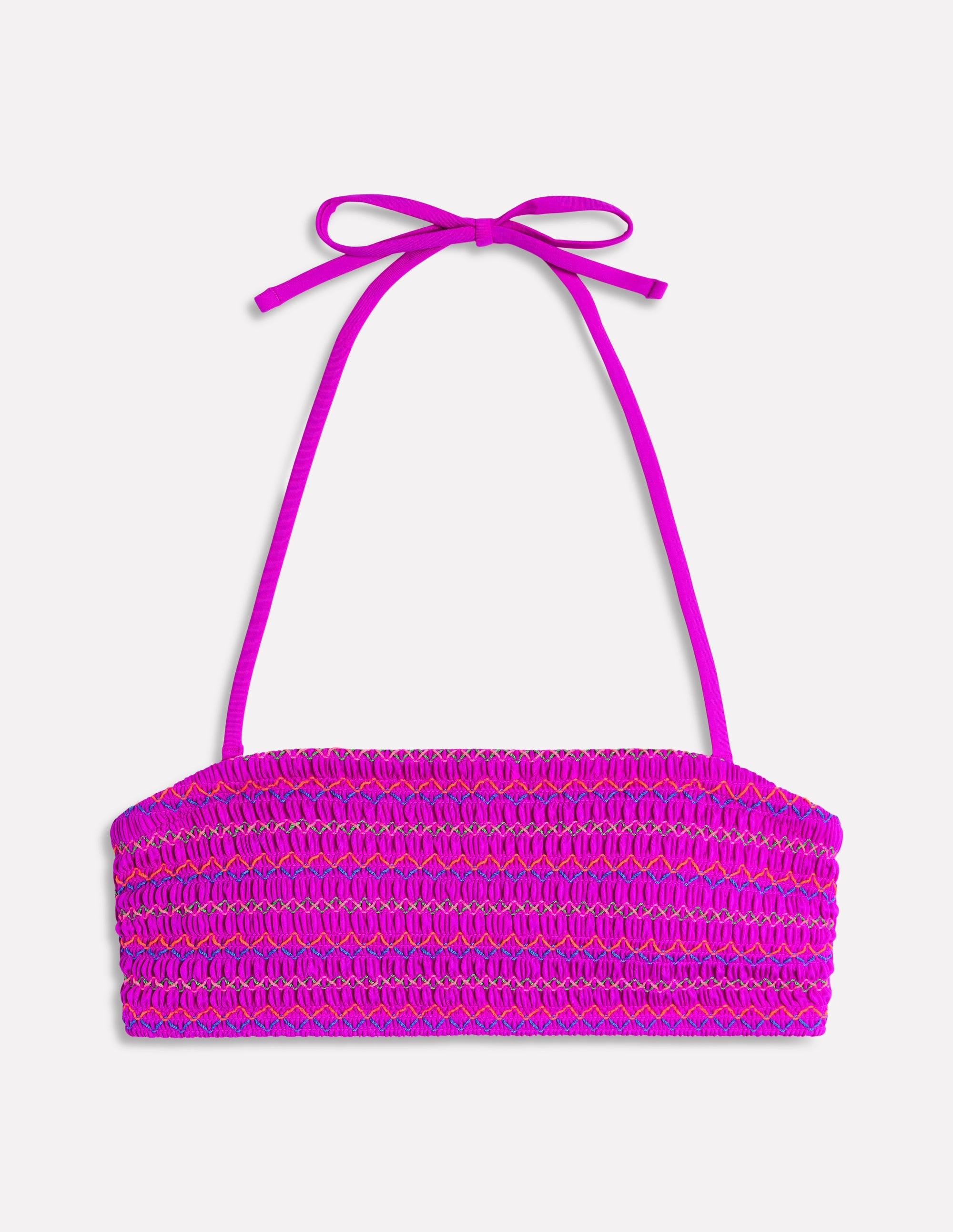 Milos Smocked Bikini Top-Very fuchsia Temperature Regulating Layer Non Chafing Hemlines