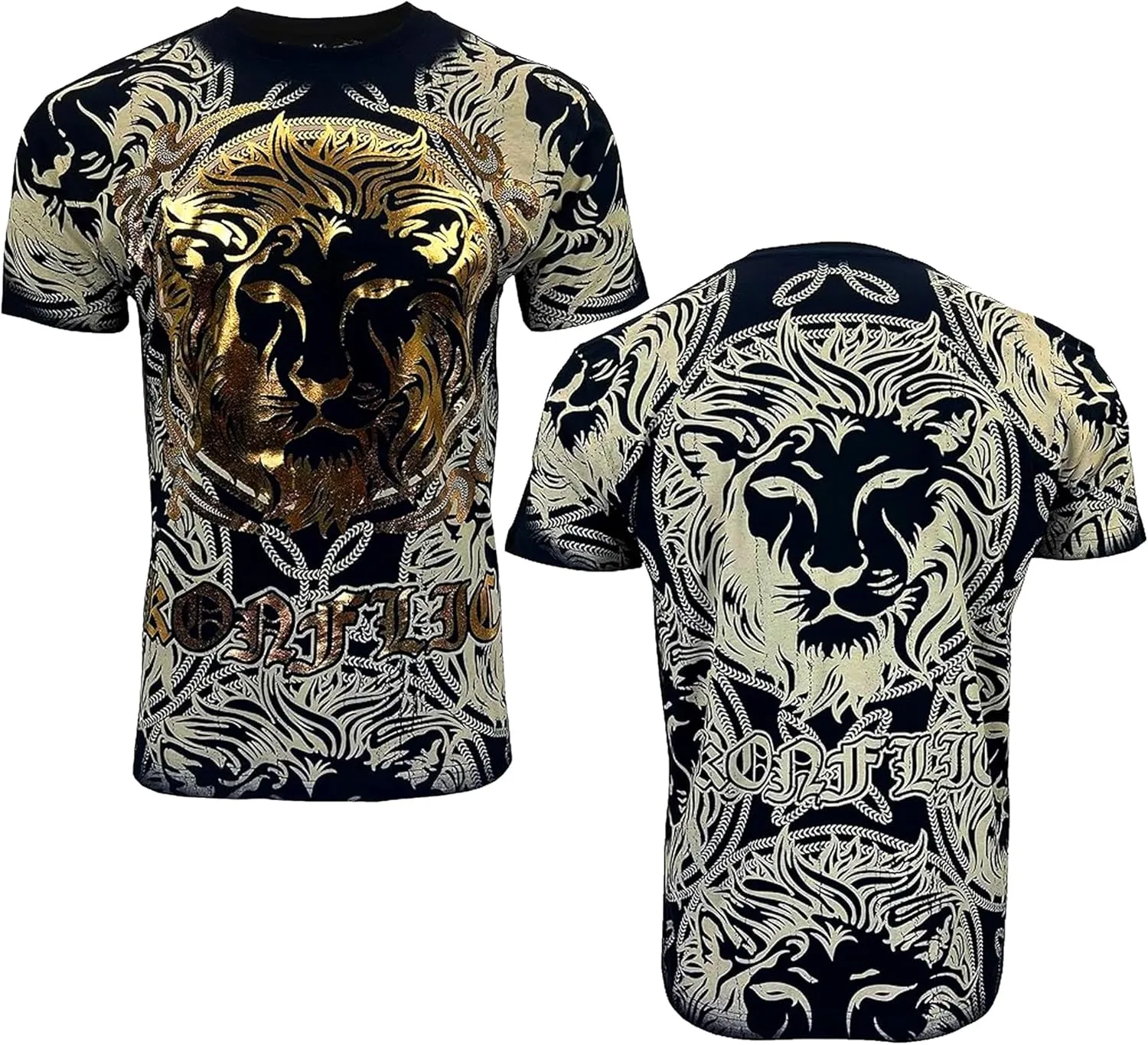 Konflic Graphic tees for Men | MMA Style Crew Neck T-Shirts Half Sleeve Classic | Men's t-Shirts Casual Cotton