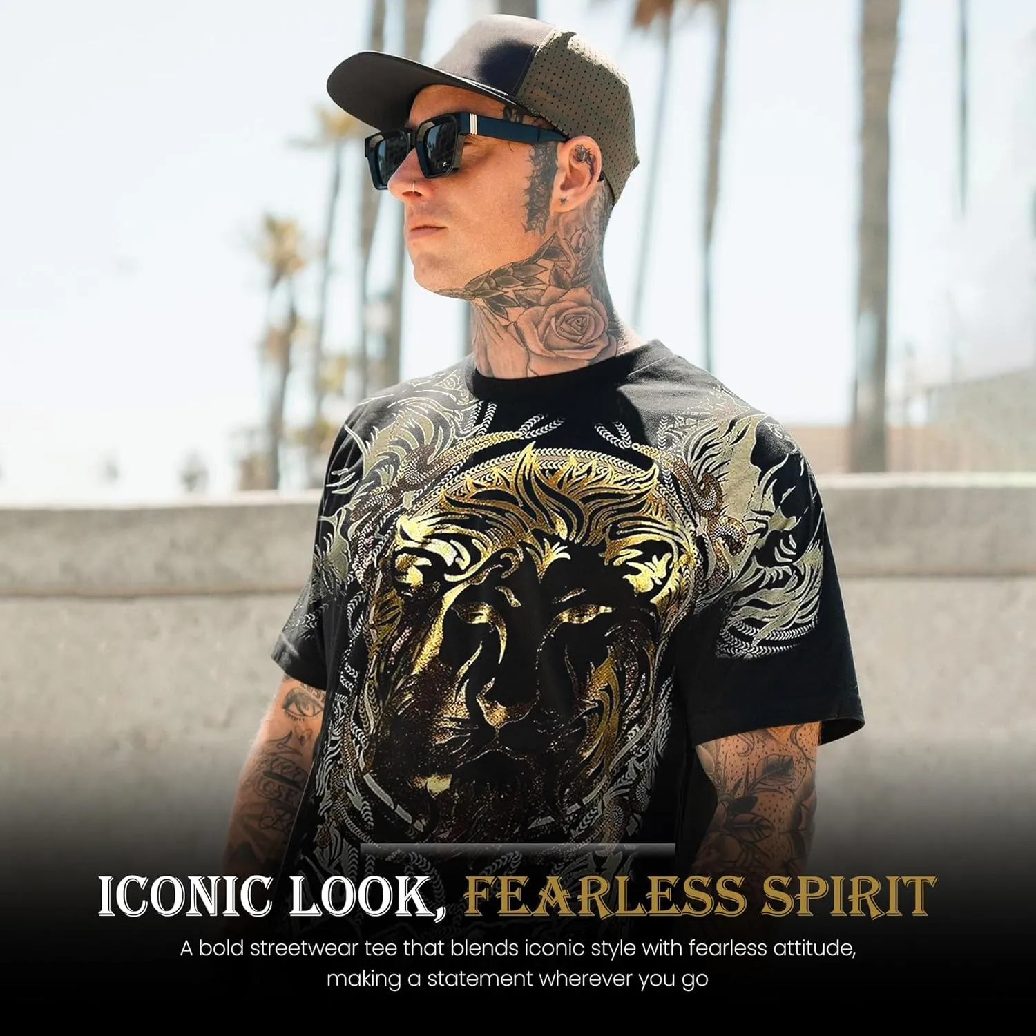 Konflic Graphic tees for Men | MMA Style Crew Neck T-Shirts Half Sleeve Classic | Men's t-Shirts Casual Cotton