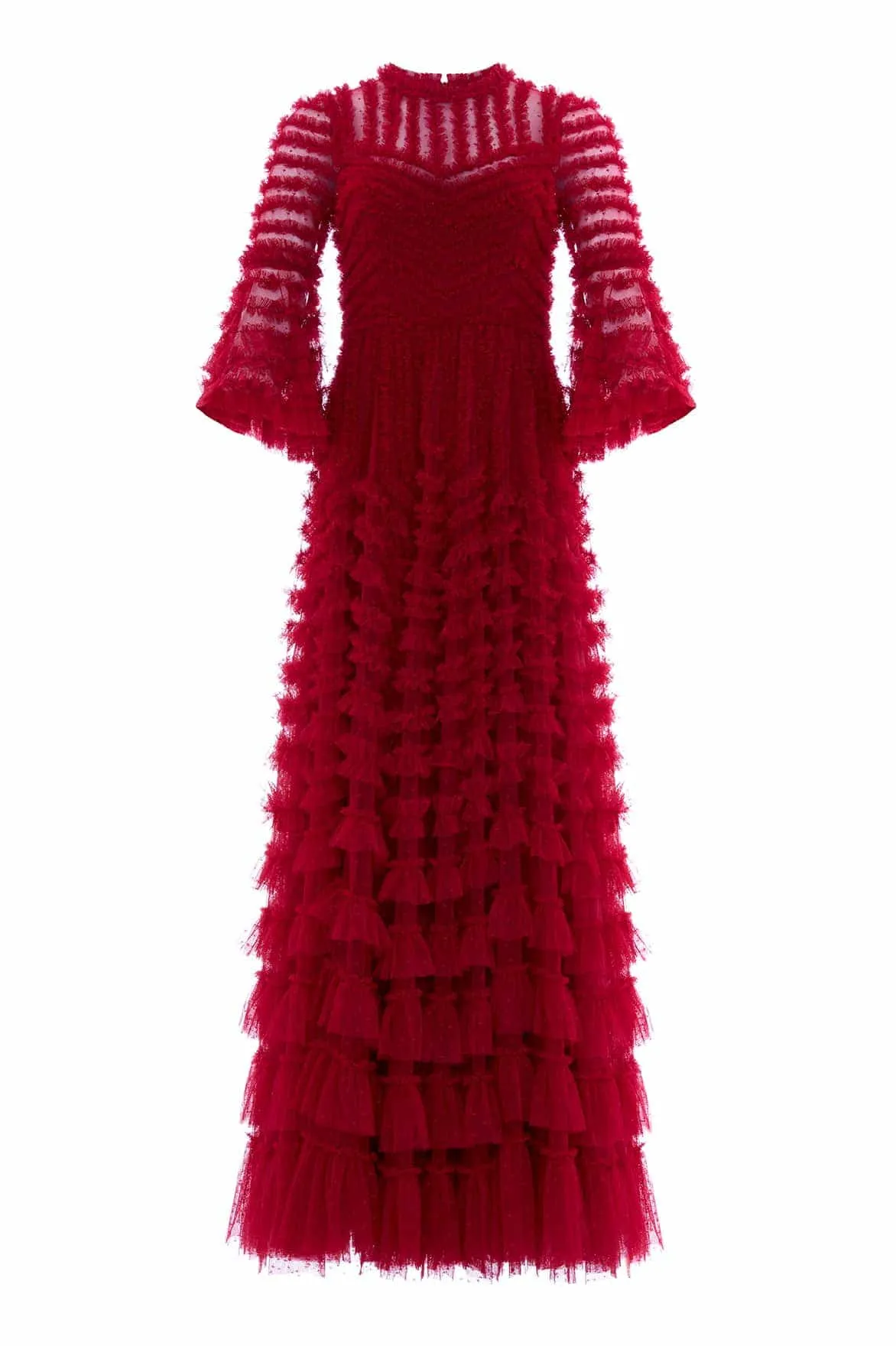 La Vie En Rose Round Neck Gown Side Pleats