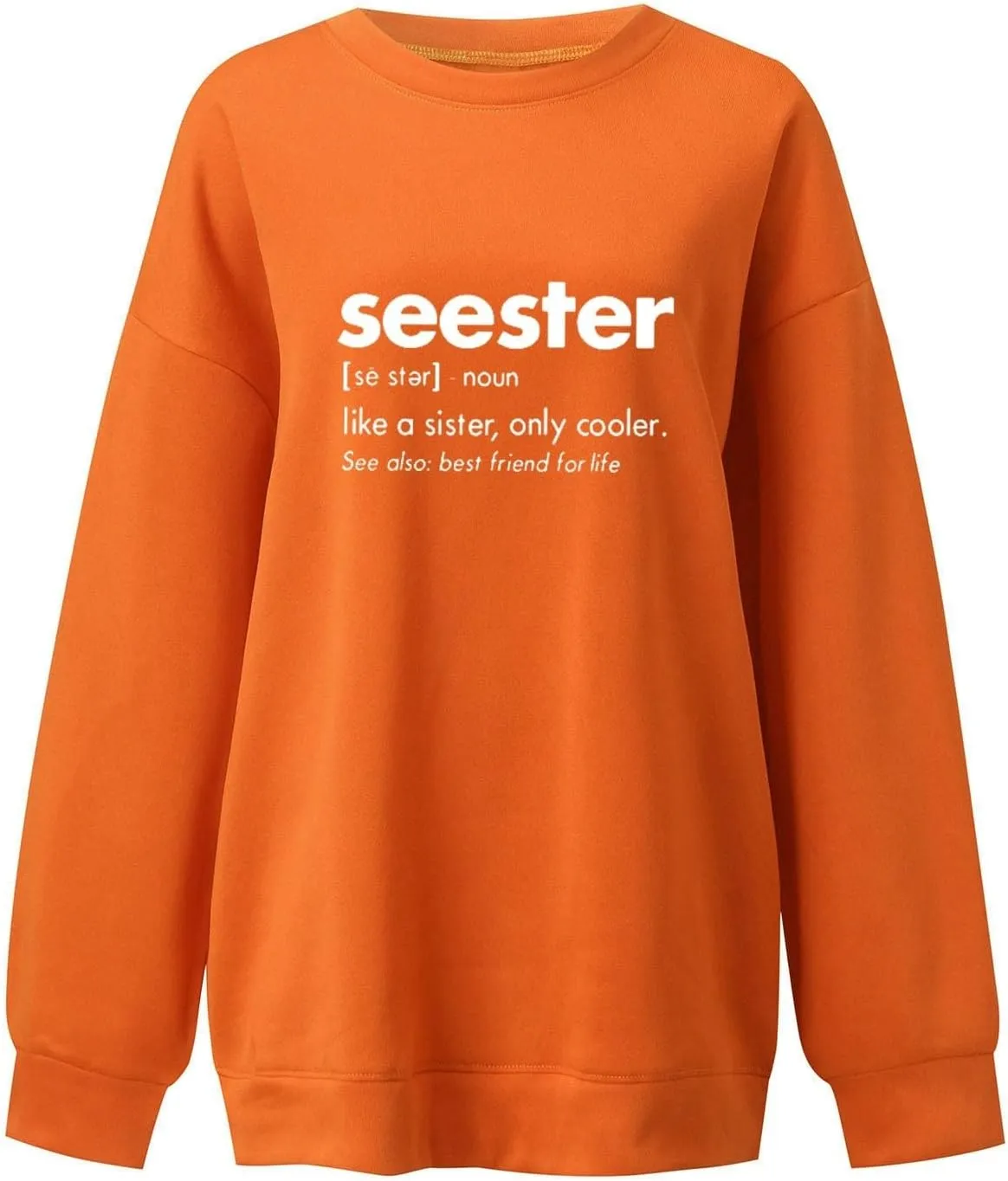Ladies Fashion Autumn Winter Outdoor Letter Printed Loose Solid Color Long Sleeve Round Neck Hoodie Cropped