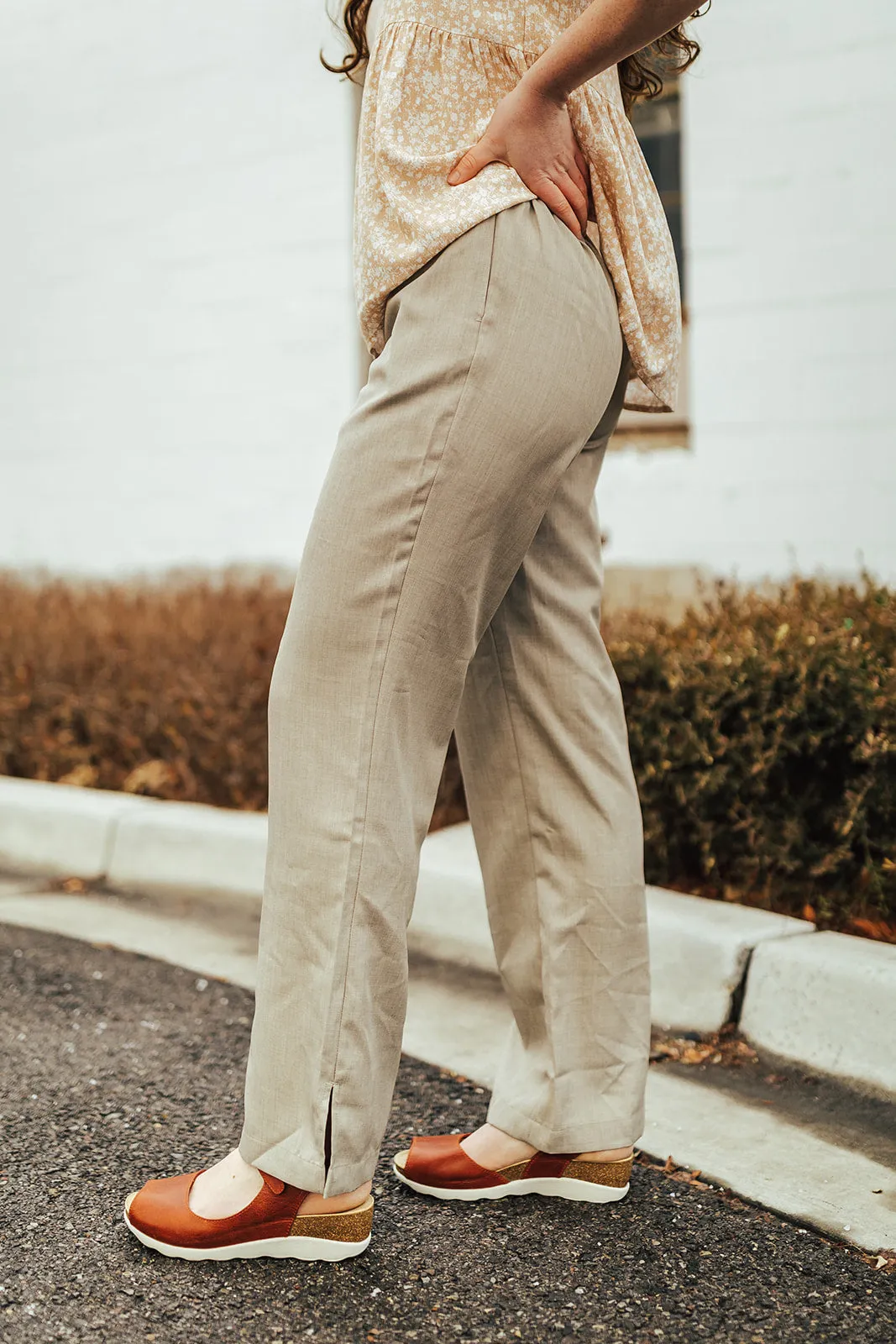 Ladies Premier Pull-On Pant Cobblestone SeamlessPockets Relax Fit Design