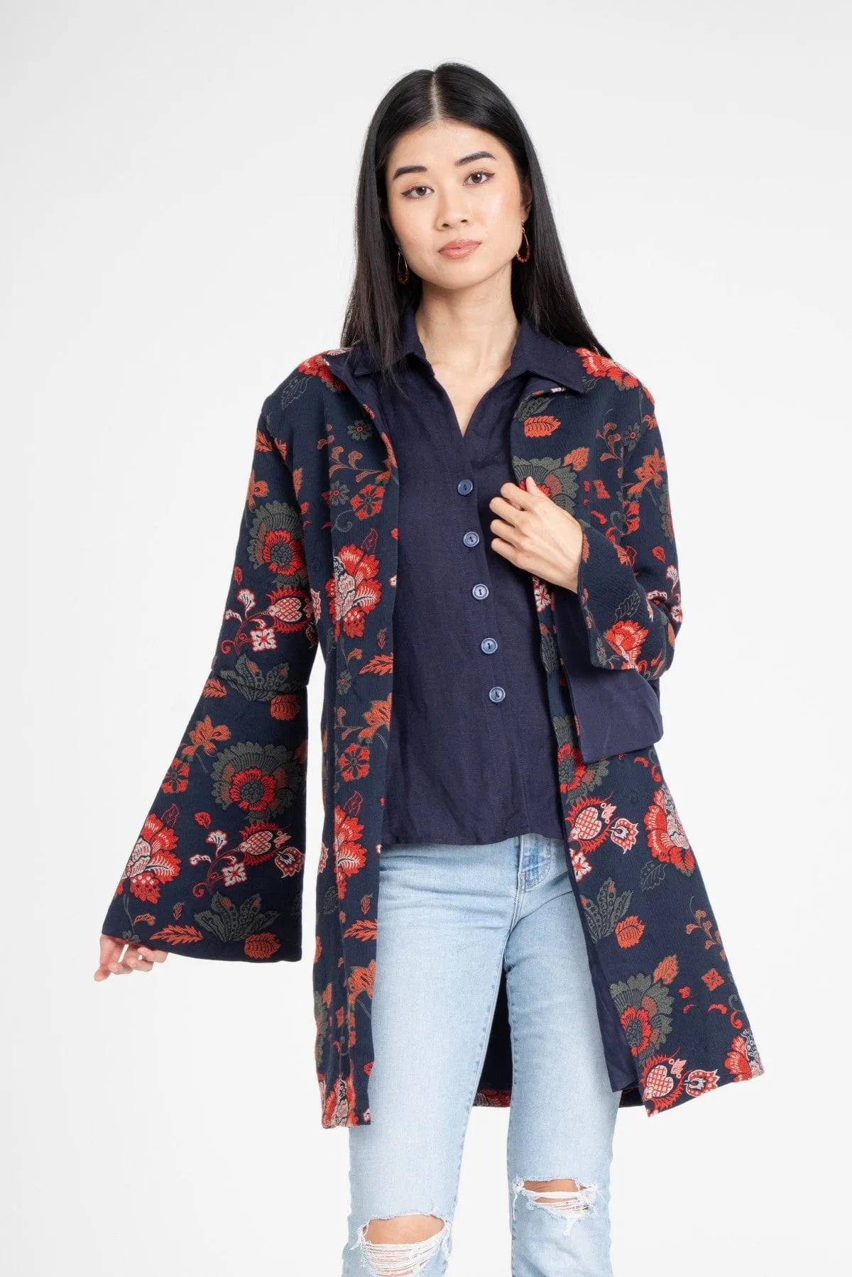 ReinforcedElbows Lana Coat ?C Sapphire Damask
