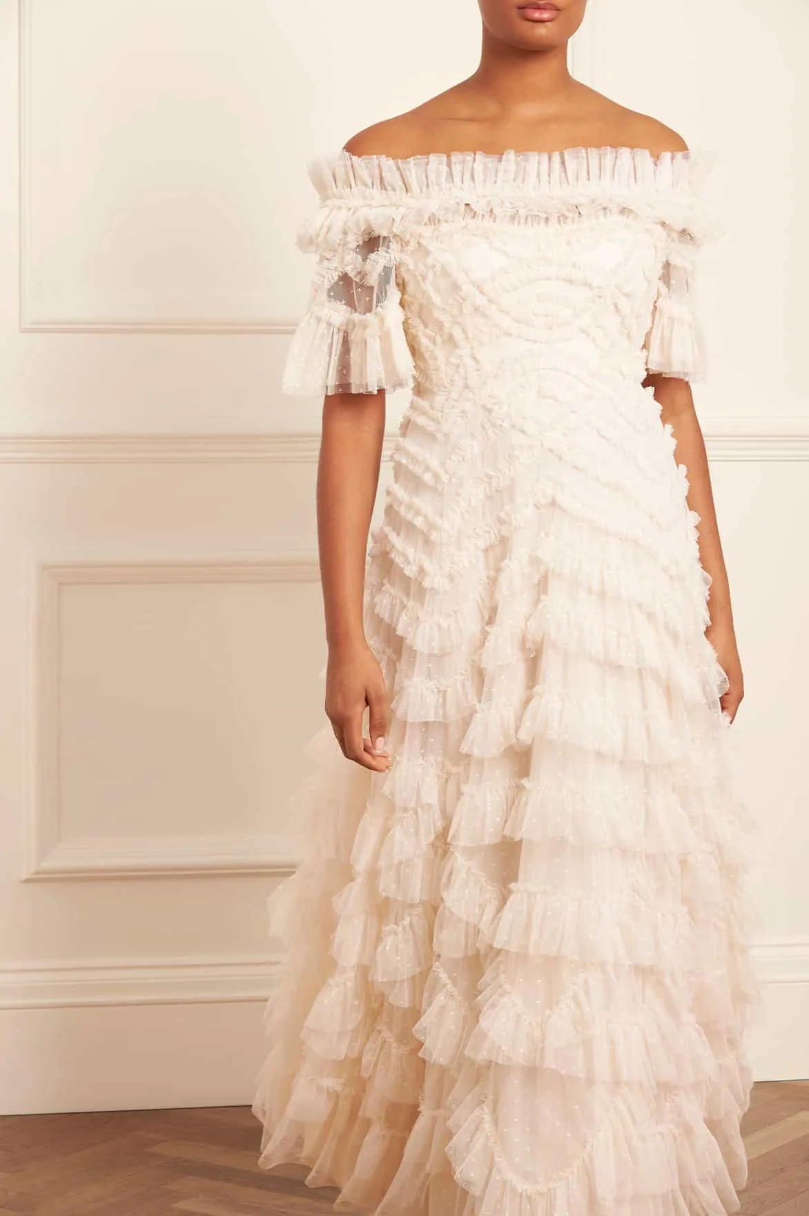 Comfortable travel dress Perfect Wear Lana Off-Shoulder Gown
