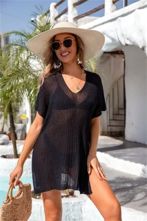 Snag Resistant Texture BEACH VACATION SUN PROTECTION KNITTED COVER UP_CWTSTS0156