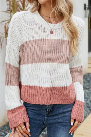 WOMEN CROCHET FISHERMAN KNITTED LOOSE SWEATER SeamlessKnitConstruction WaterRepellent Coating