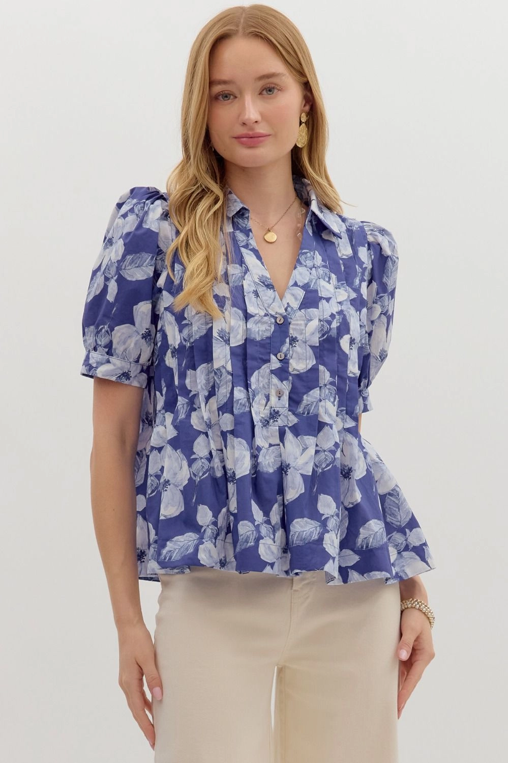 Take Your Pick Top in Indigo Minimalist Silhouette
