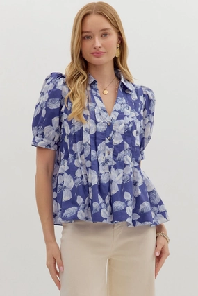 Take Your Pick Top in Indigo Minimalist Silhouette