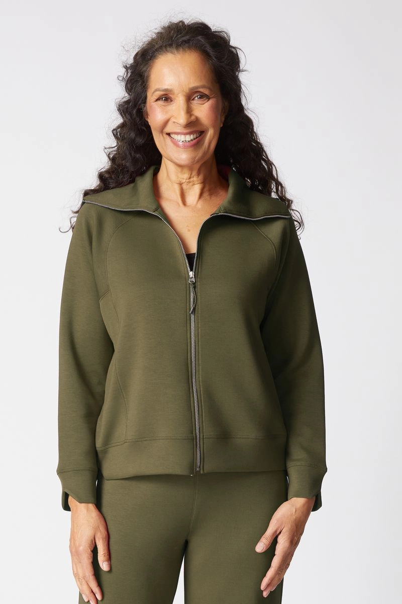 Habitat Passport Knit Roam Jacket in Forest Green StretchFit Design BreathableFabricTech