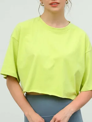 COTTON SOLID COLOR CROP TOP_CWTBLS0838 UV Protection Enhanced Odor Resistant Material