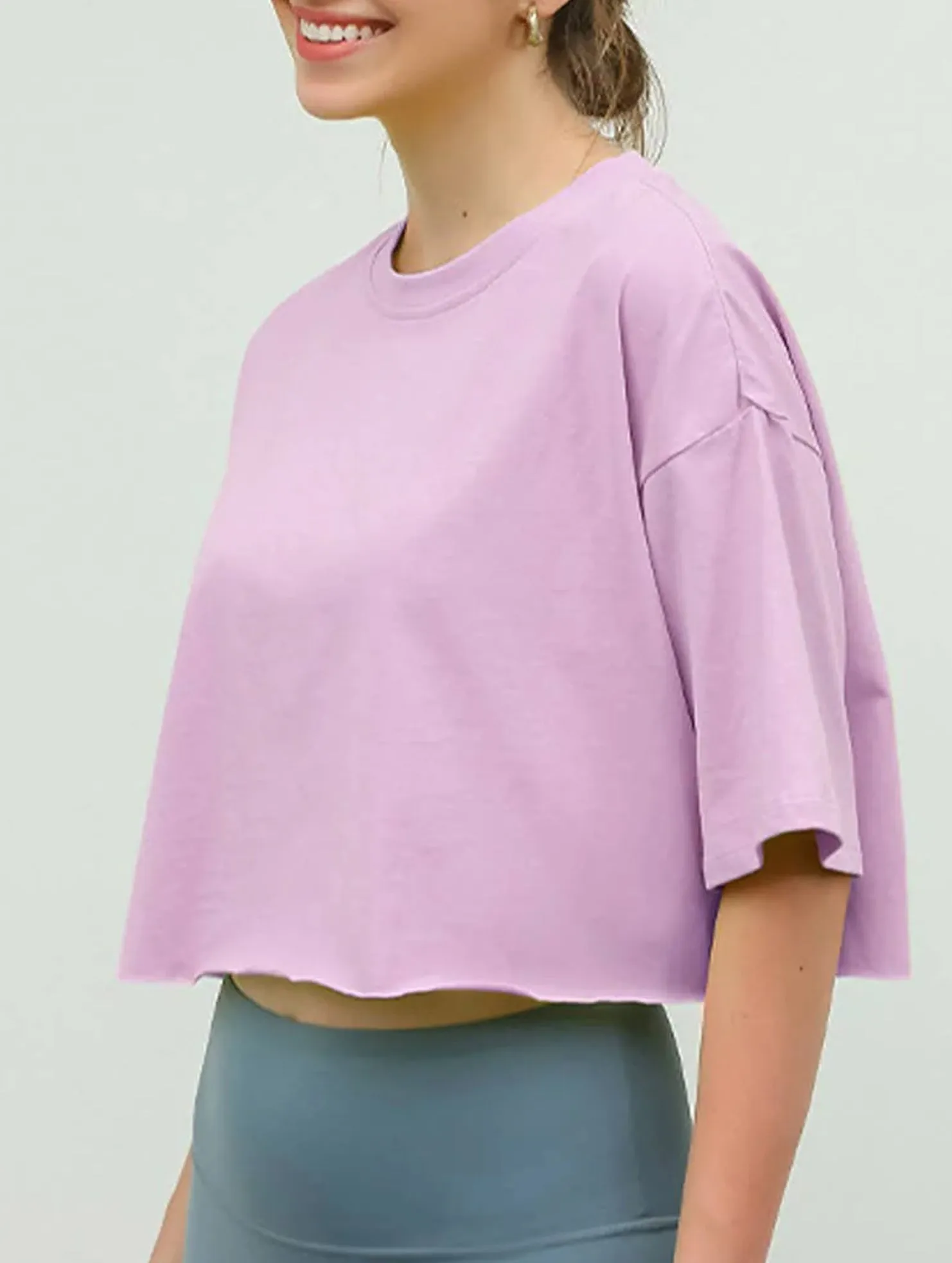 COTTON SOLID COLOR CROP TOP_CWTBLS0838 Layered Panel Design