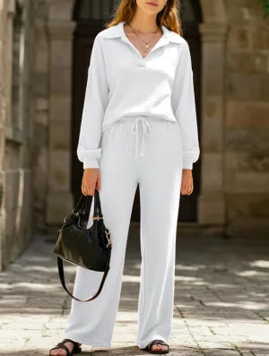 Long-sleeved top drawstring trousers set Sport Ready Fit