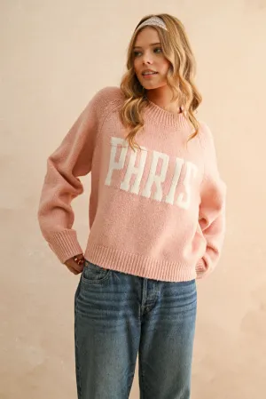 Paris Oversized Sweater in Pink Layered Look