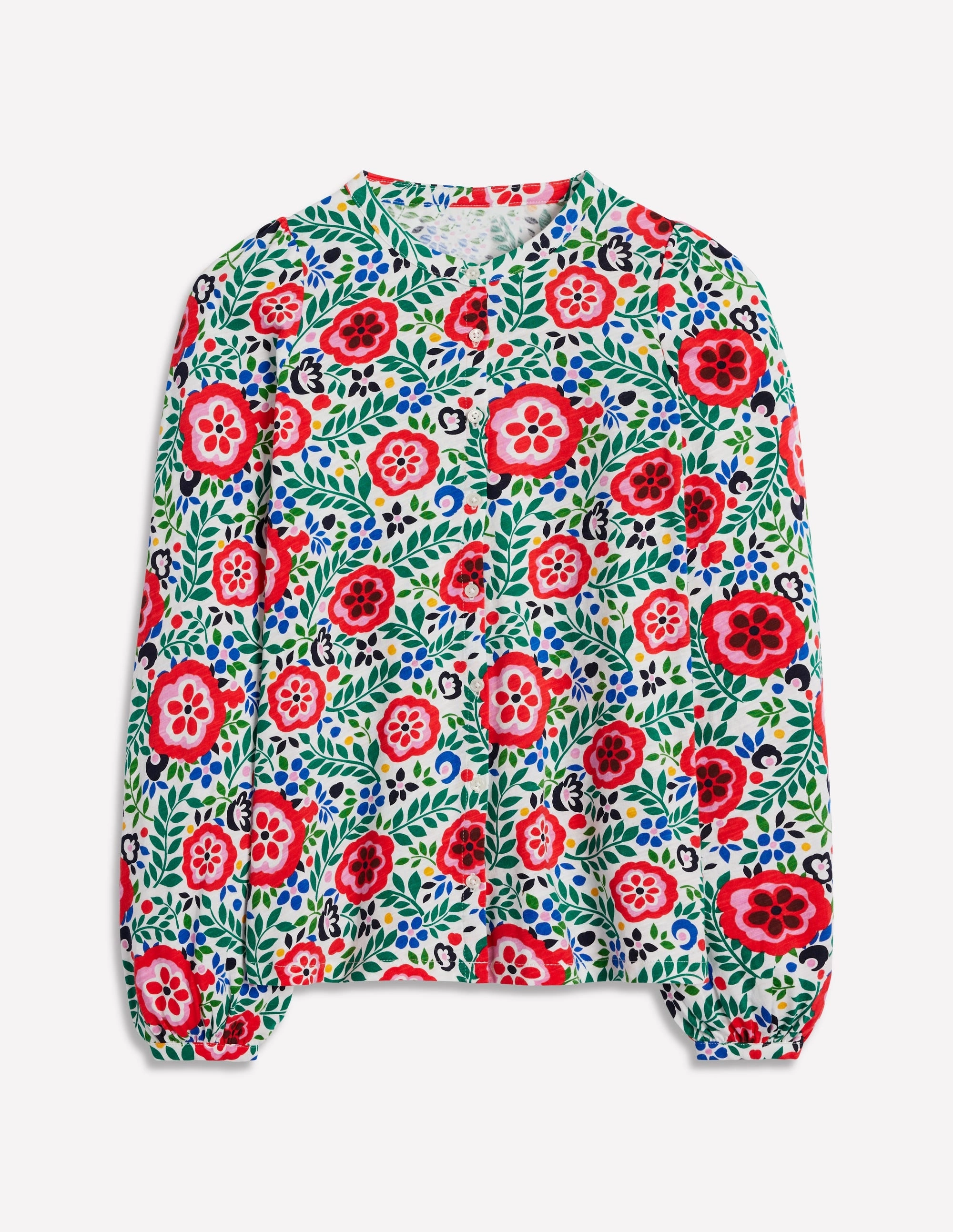 Marina Jersey Shirt-Multi, Foliage Scatter Non Irritating Seams SubtleTexture