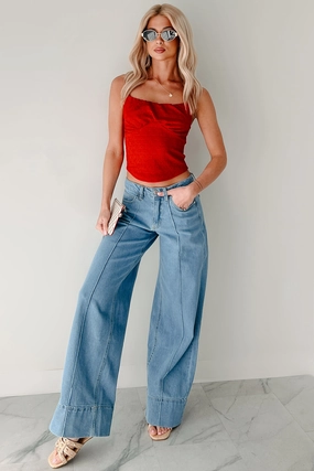 Stay Fresh SeamlessPockets Lindon High Rise Wide Leg Almost Famous Jeans (Light)