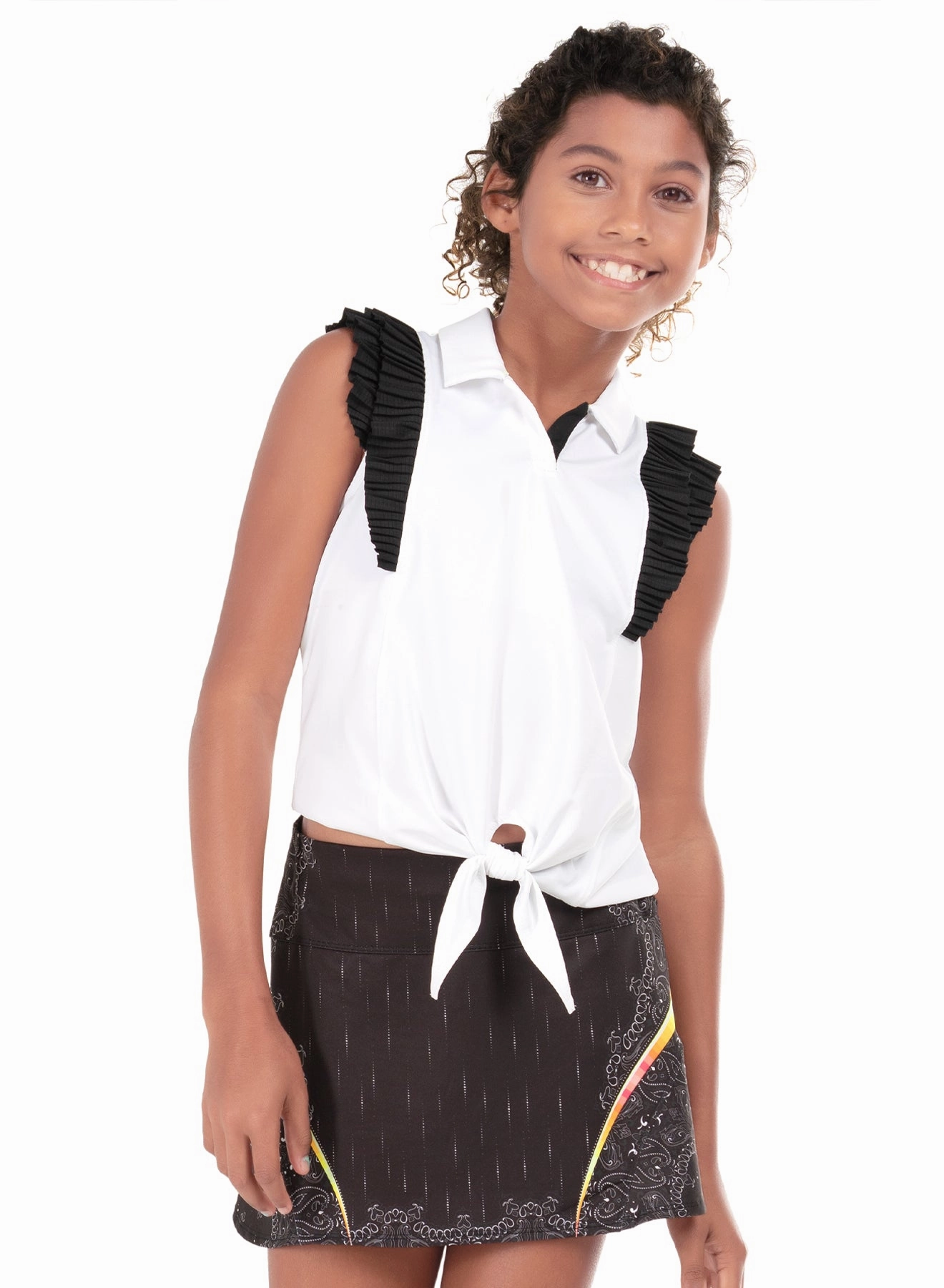 Preppy Tie Polo Airflow Mesh Lining Flatlock Seam