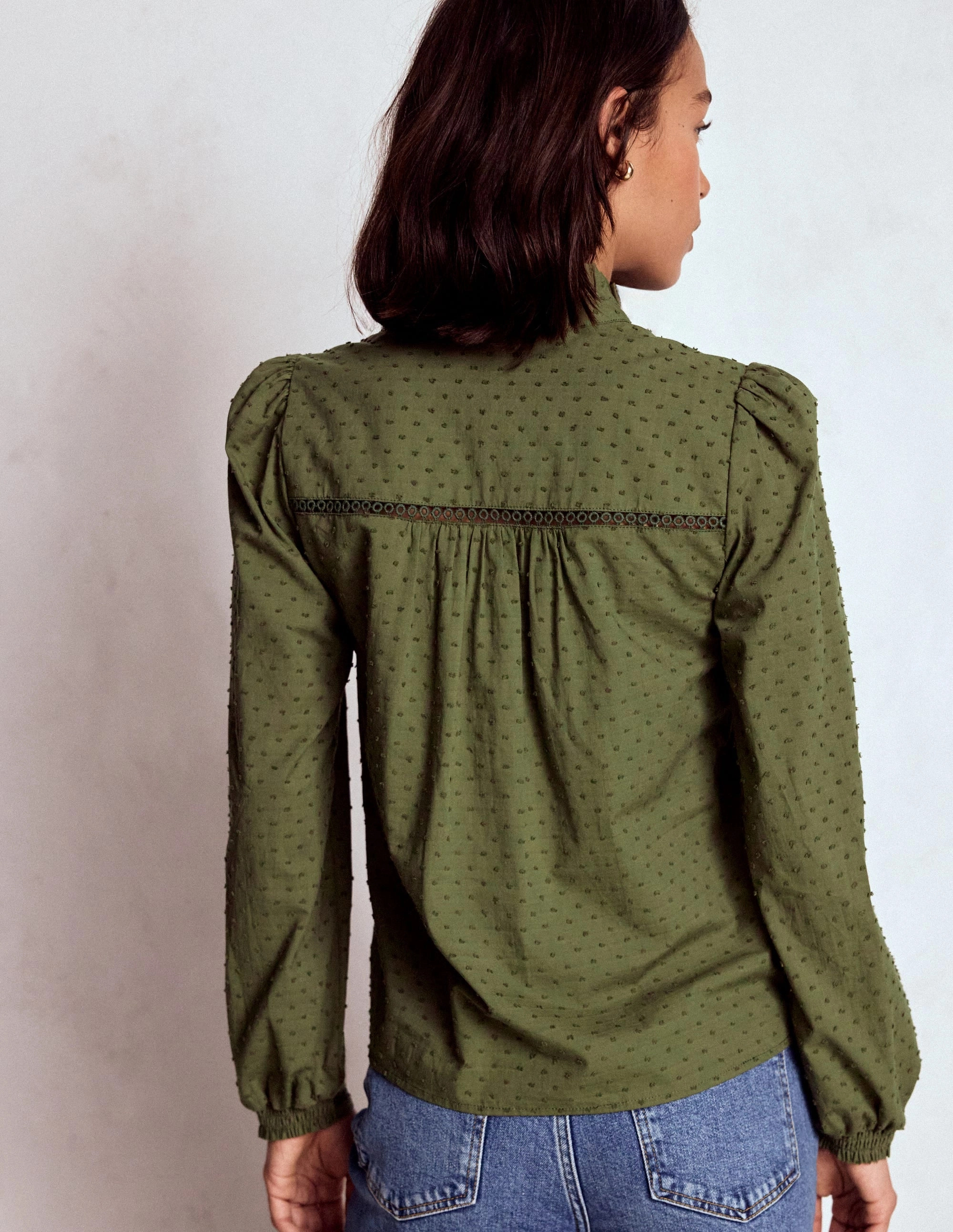 Helena Cotton Dobby Top-Woodland Green NonChafeCollarTech