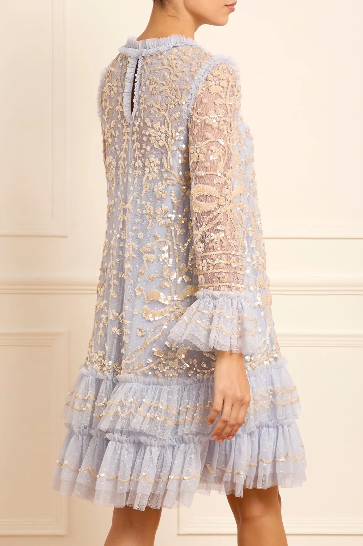 Soft touch evening dress Celia Long Sleeve Mini Dress