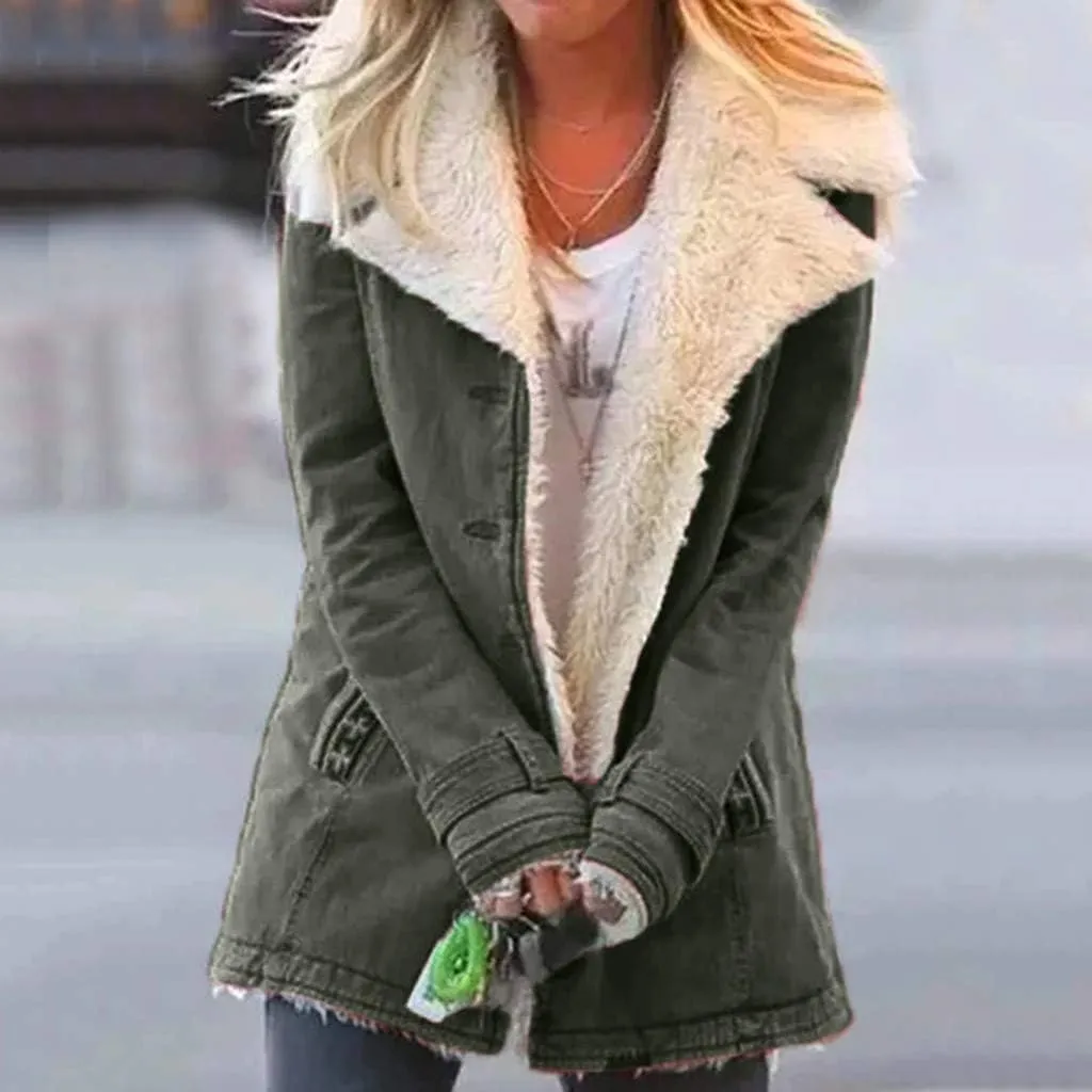 LCMTWX Fuzzy Shaggy Teddy Coats Jacket Lapel Single Breasted Long Sleeve Plus Size Outwear Coat Shaggy Warm Winter Womens