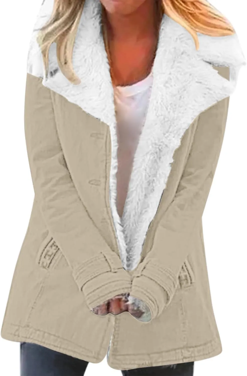 LCMTWX Women's 2023 Fashion Winter Coat Jacket Womens Winter Slim Women's Coat Coats for Women Women'S Fur Faux Fur Jackets