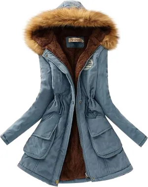 LCMTWX Womens Winter Fuzzy Fleece Jacket Jacket Coat Warm Winter Slim Women's Coat Hooded Coats Women'S Outwear