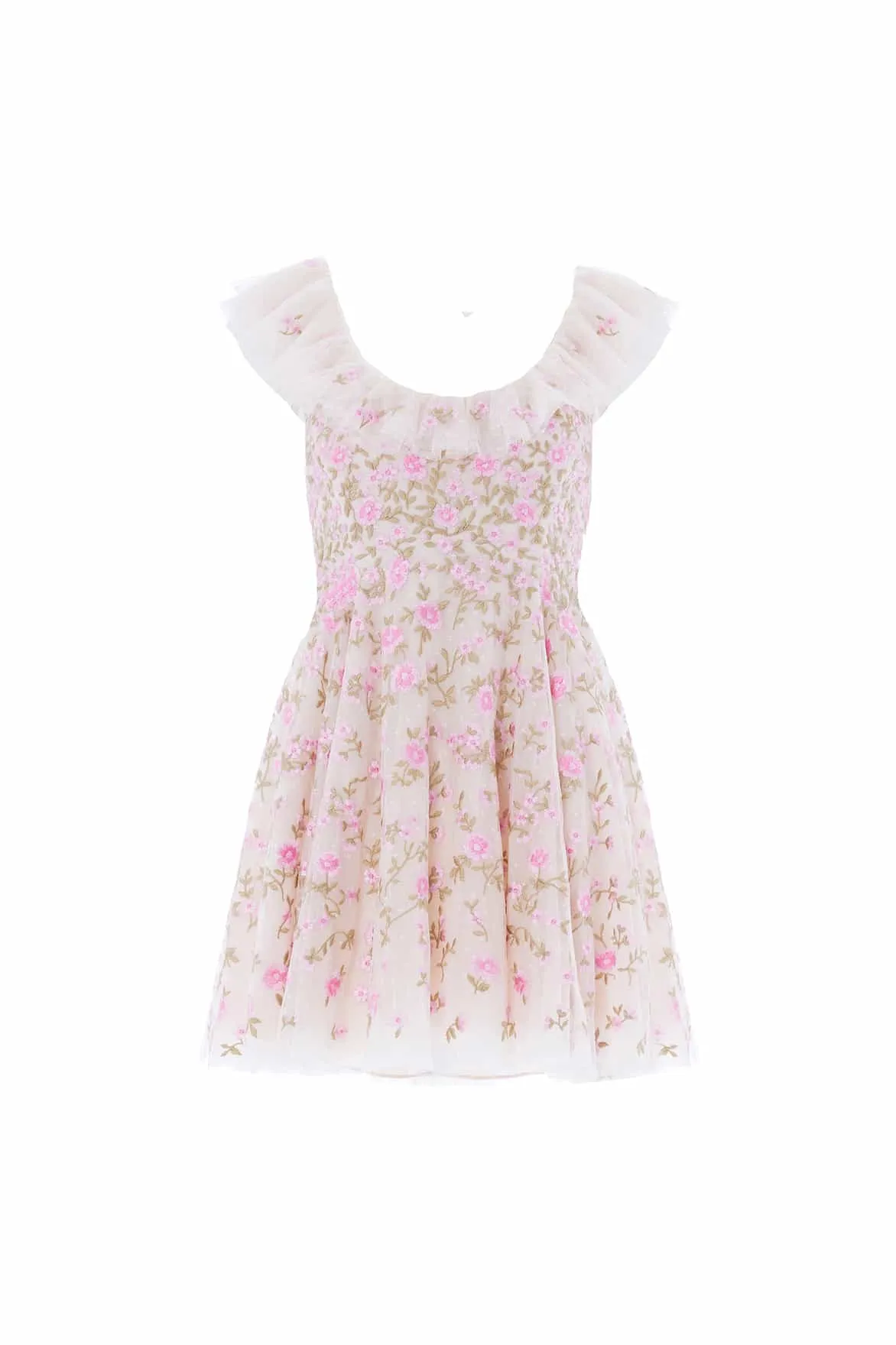 Refined Line Sleek Waist Design Fit Lea Ditsy Micro Mini Dress