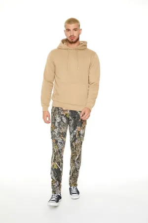 Leaf Print Slim-Fit Pants