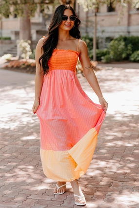 Contemporary Wear Sunkissed & Sassy Colorblock Maxi Dress (Multi)