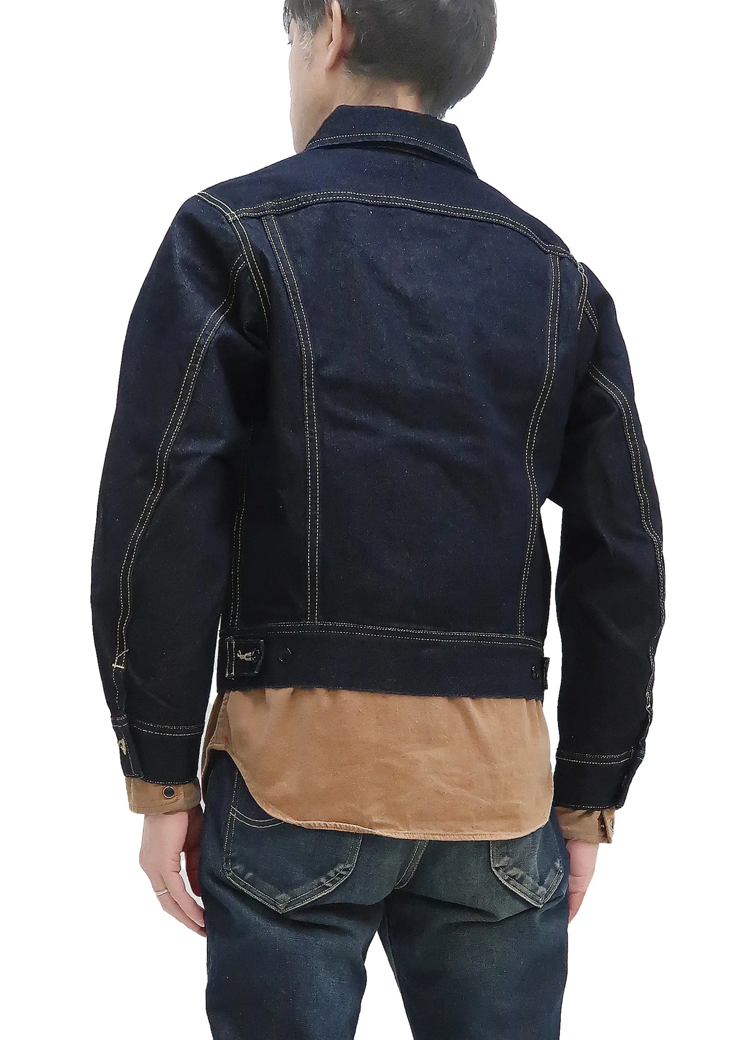 Lee Denim Jacket 101-J Men's Reissue Lee Rider 101J Jacket LM5100 LM5100-500 Rince Indigo-Blue