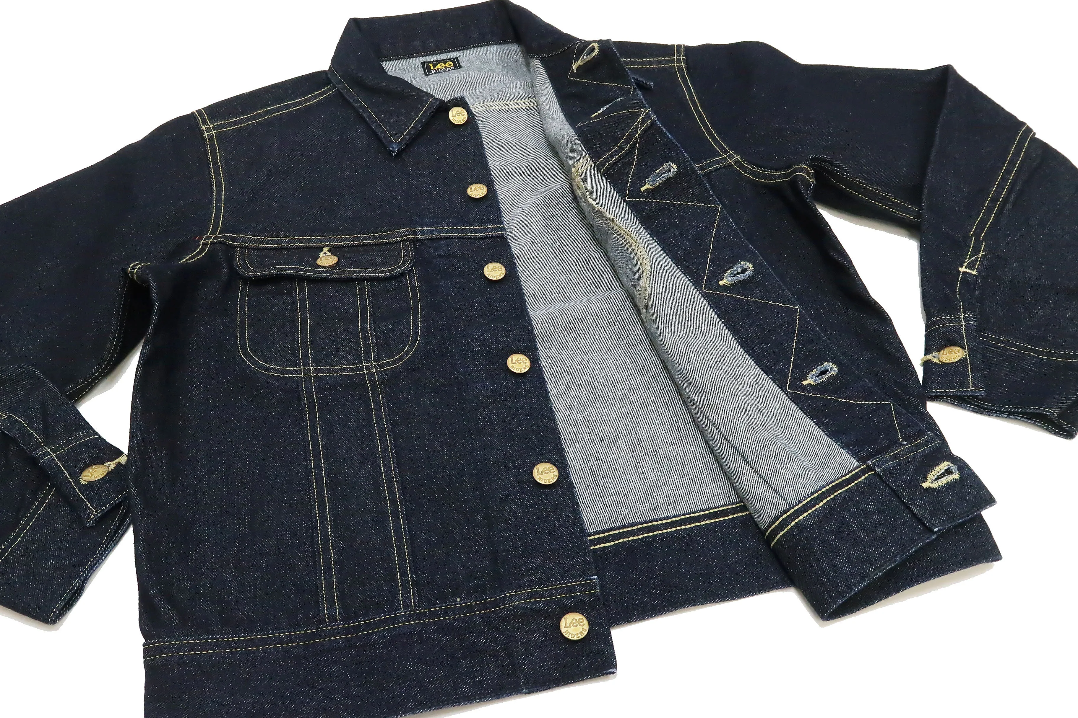 Lee Denim Jacket 101-J Men's Reissue Lee Rider 101J Jacket LM5100 LM5100-500 Rince Indigo-Blue