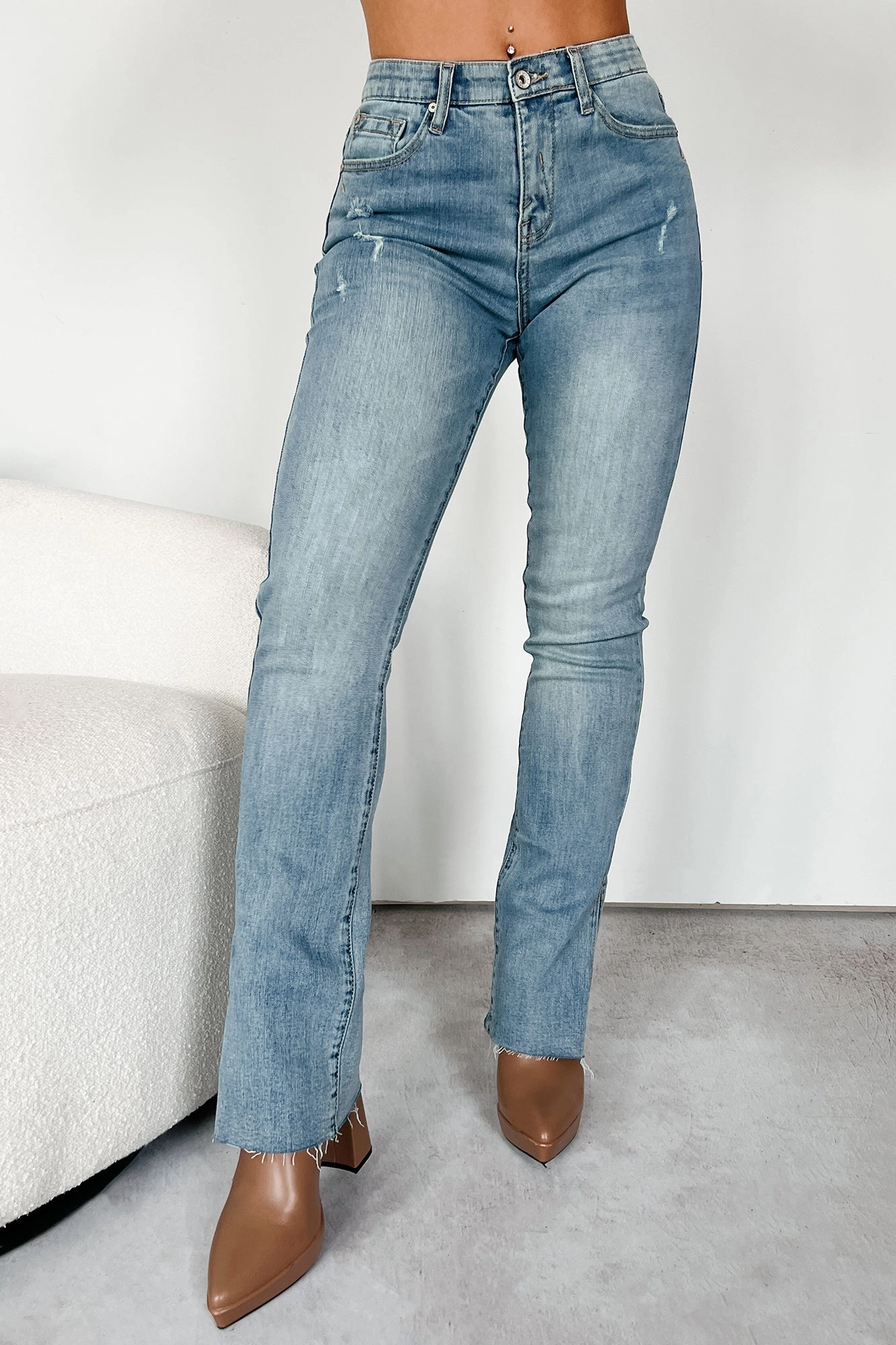 AbrasionResistant Lee Special A High Rise Tummy Control Side Slit Bootcut Jeans (Medium)