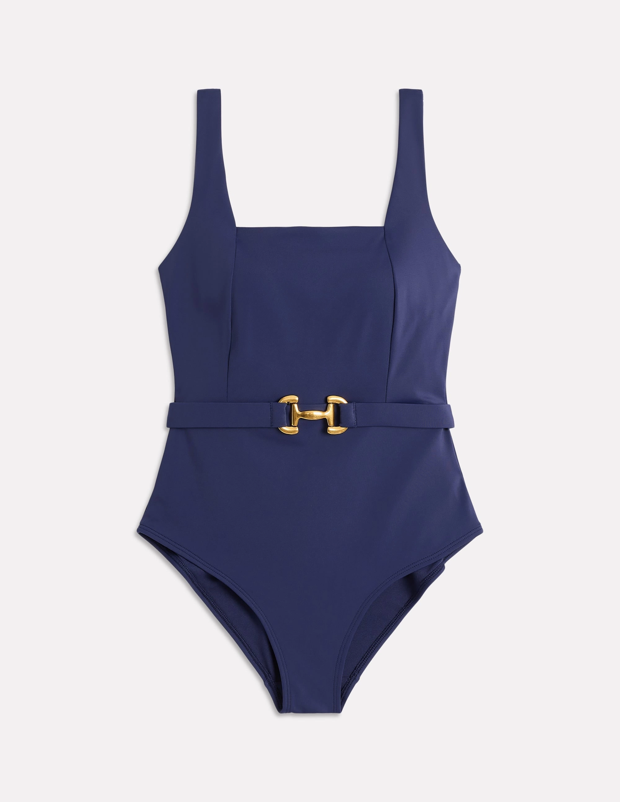 Vacation Style Geometric-Shapes Lefkada Square Neck Swimsuit-French Navy Snaffle