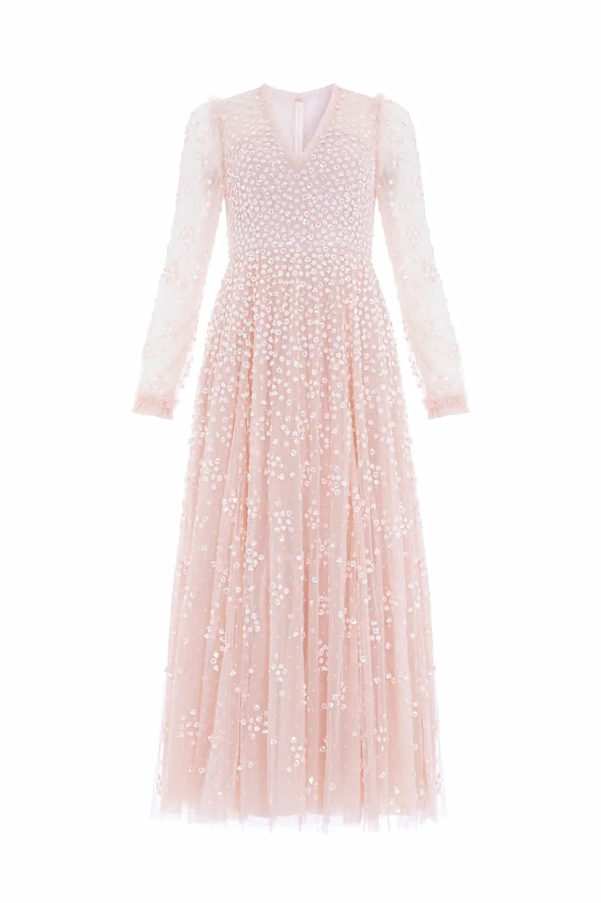 Leila Dot V-Neck Ankle Gown Smart Comfort