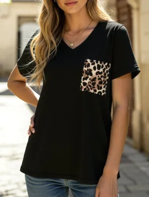 AntiStaticFinish LEOPARD PATTERN BLOCKED CASUAL TOP