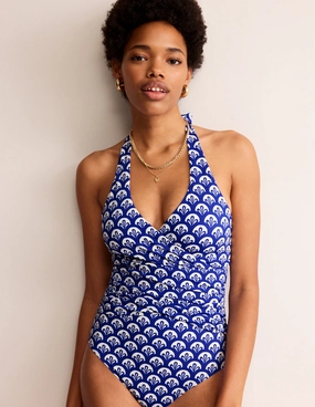 Levanzo Halter Swimsuit-Surf The Web, Foliage Geo UV Protective Material Anti Sag Waistband