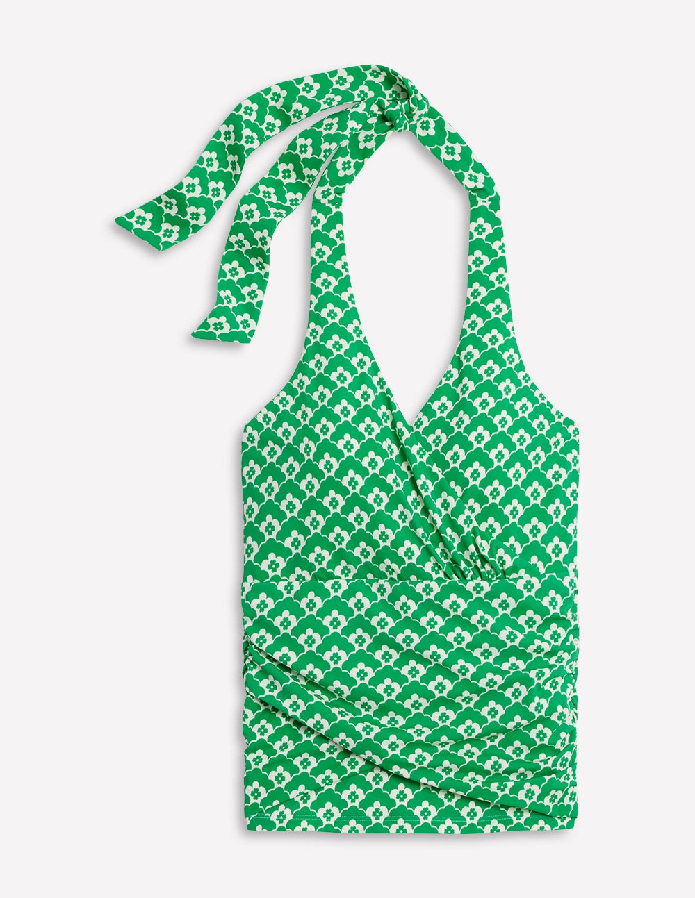 High Neck Design Levanzo Halter Tankini Top-Green Cloud Terrace
