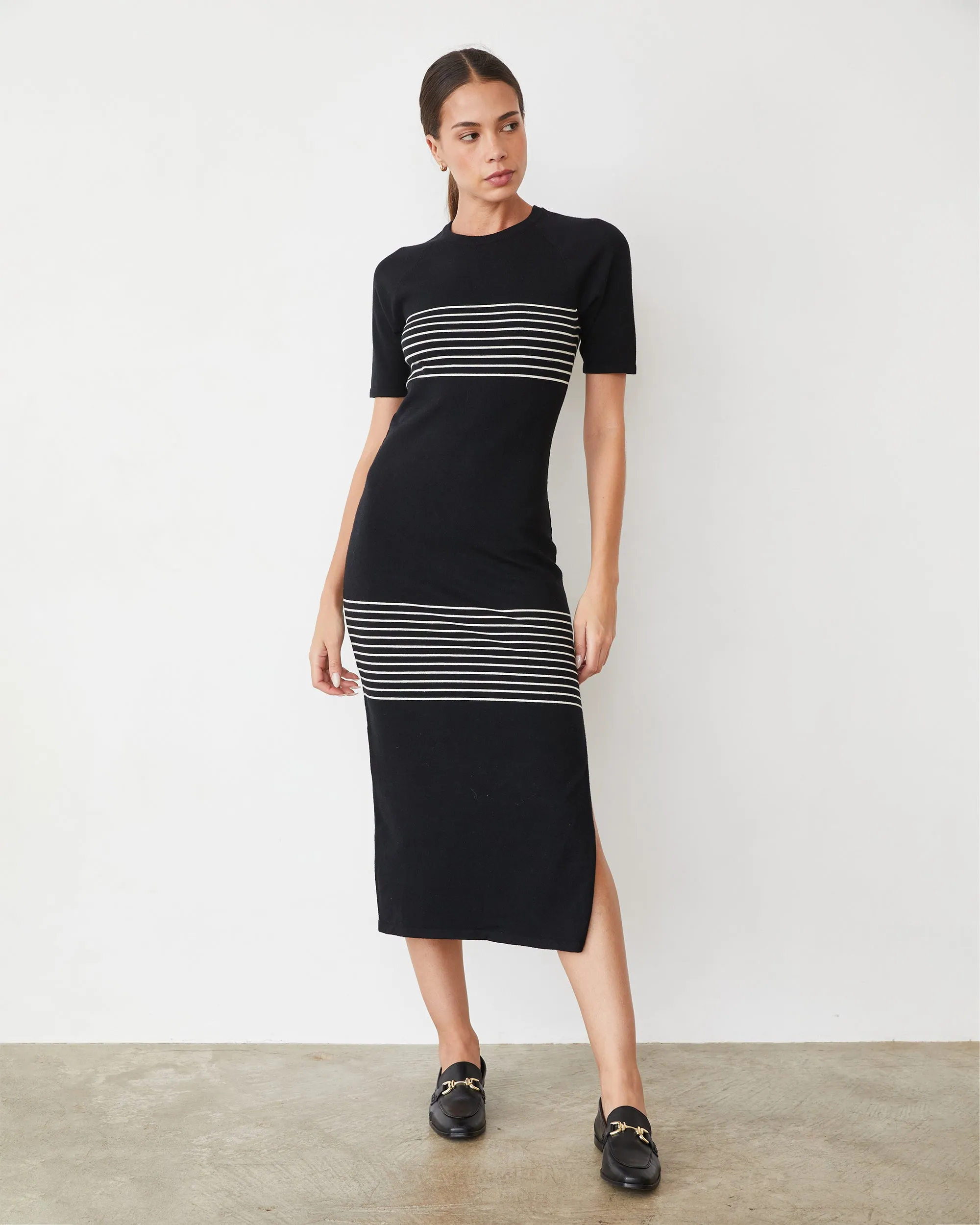 Light Soft Knit Stripe Dress Vintage Shirt