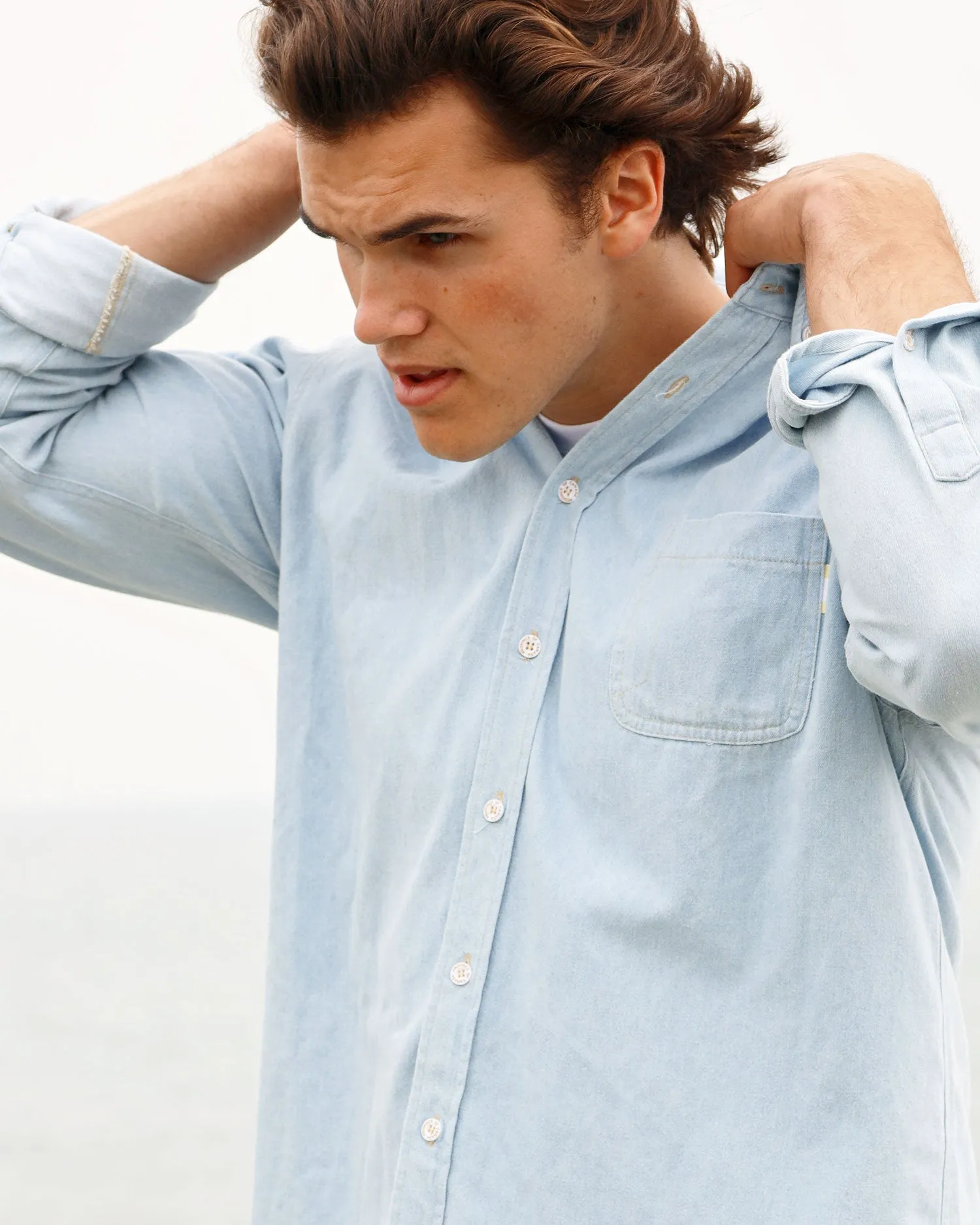 Light Wash Denim Shirt - Unisex