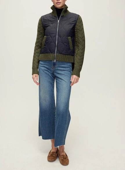 Patra Mixed Media Jacket Navy/Army Melange Layer Core Agree
