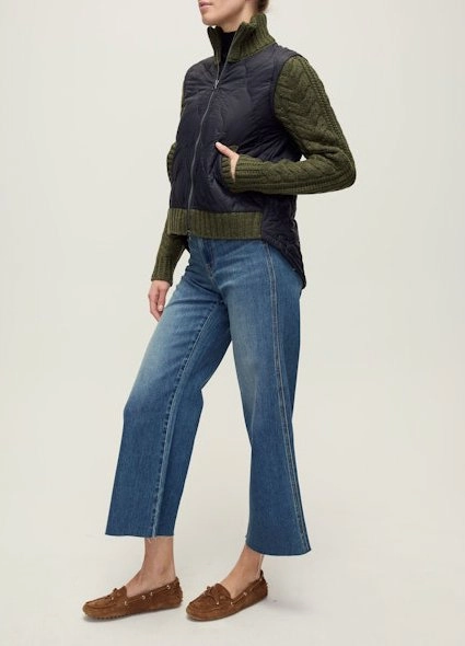 Patra Mixed Media Jacket Navy/Army Melange Quick Fit
