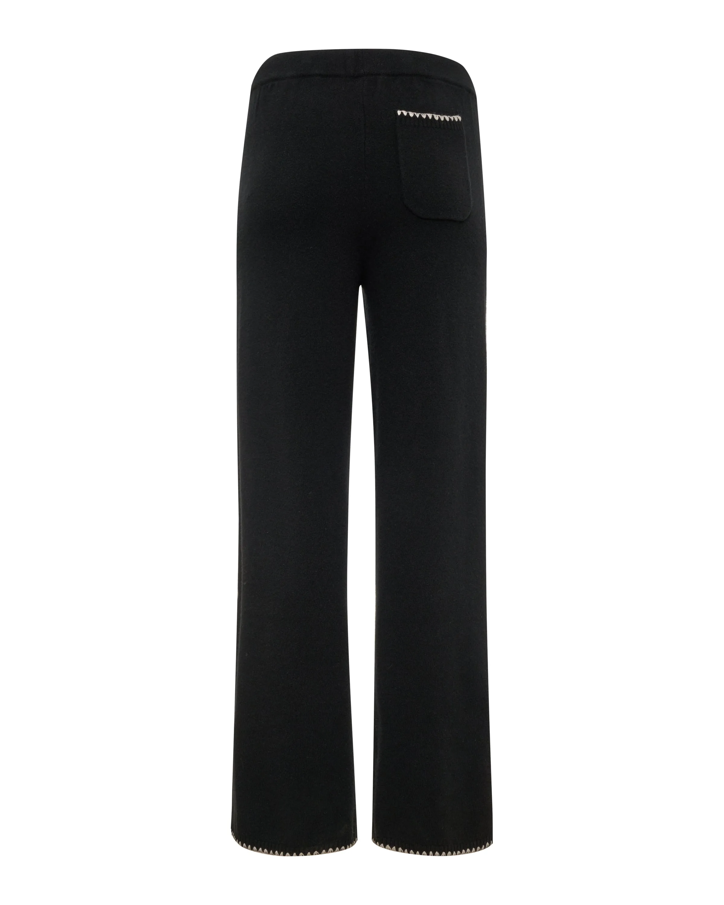 Wool Cashmere Wide Leg Blanket Stitch Sweat Flex Fit Shoulder Construction PolishedFinish