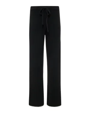 Wool Cashmere Wide Leg Blanket Stitch Sweat AbrasionResistant Finish All Over Print Technique