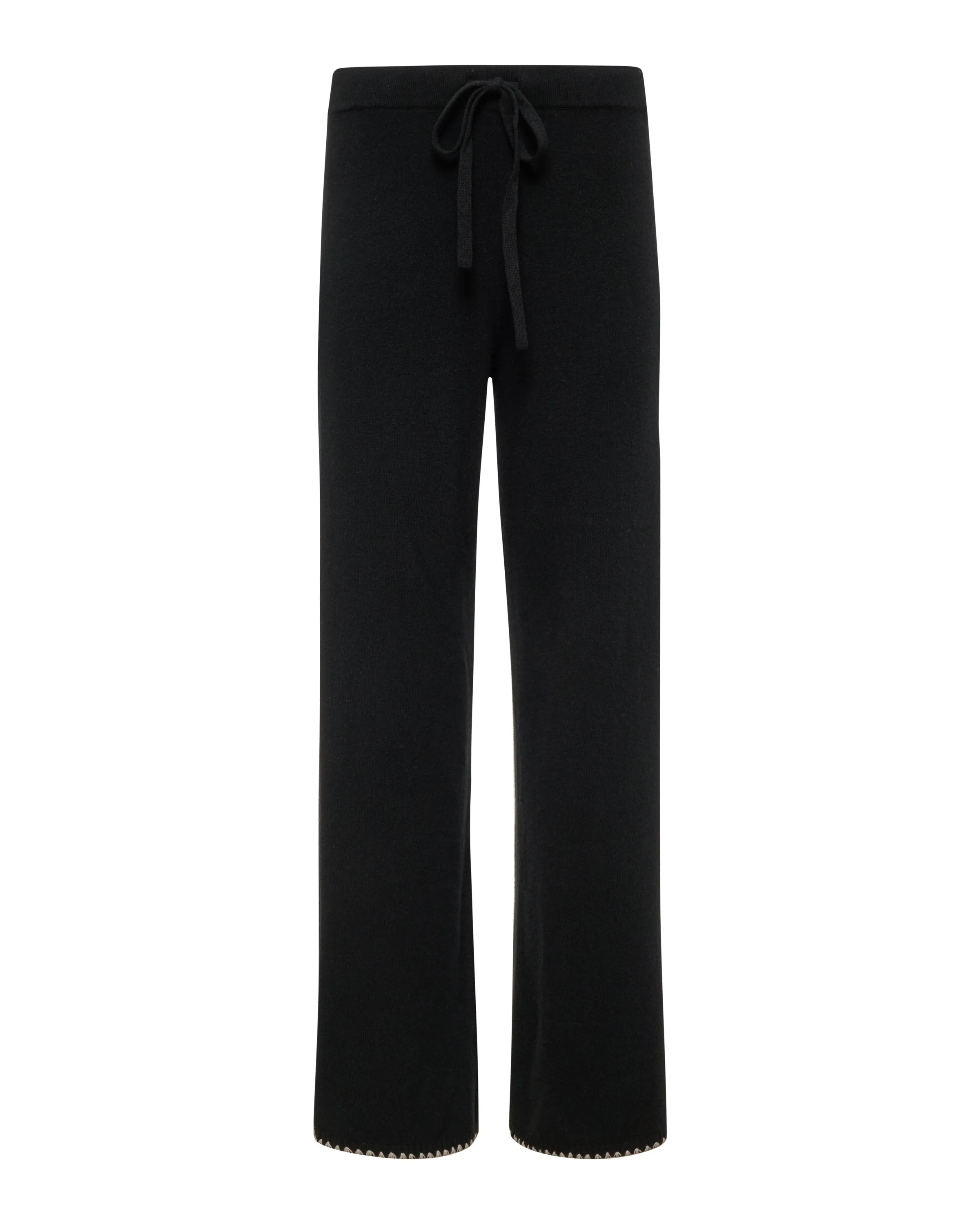 Wool Cashmere Wide Leg Blanket Stitch Sweat AbrasionResistant Finish All Over Print Technique