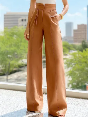 Stylish Commuter Chic High Waisted Pants ??Modern Office Ready Wide Leg Trousers elastic waistband No Fuss Fit