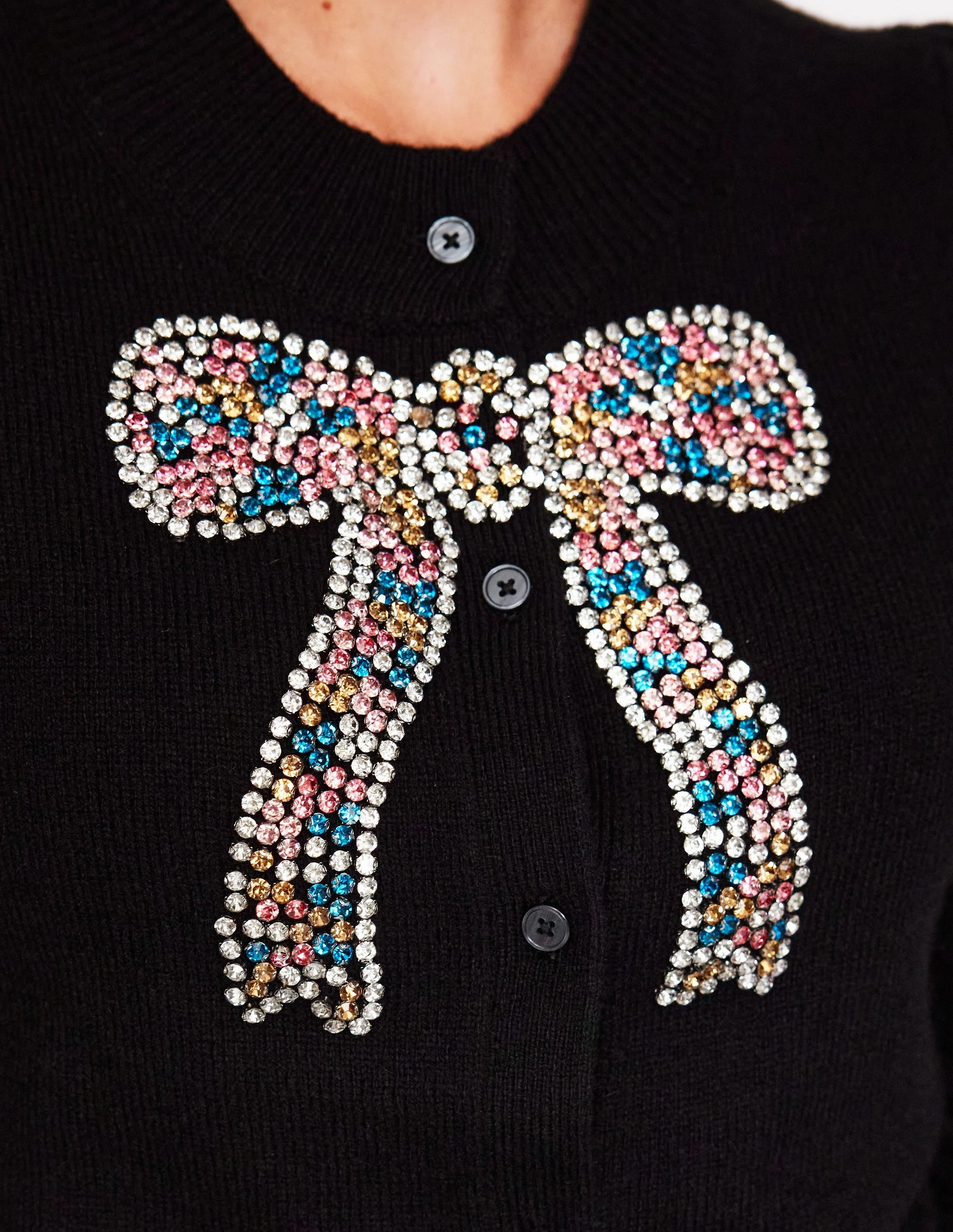 Fenella Embellished Cardigan-Black Basic Style