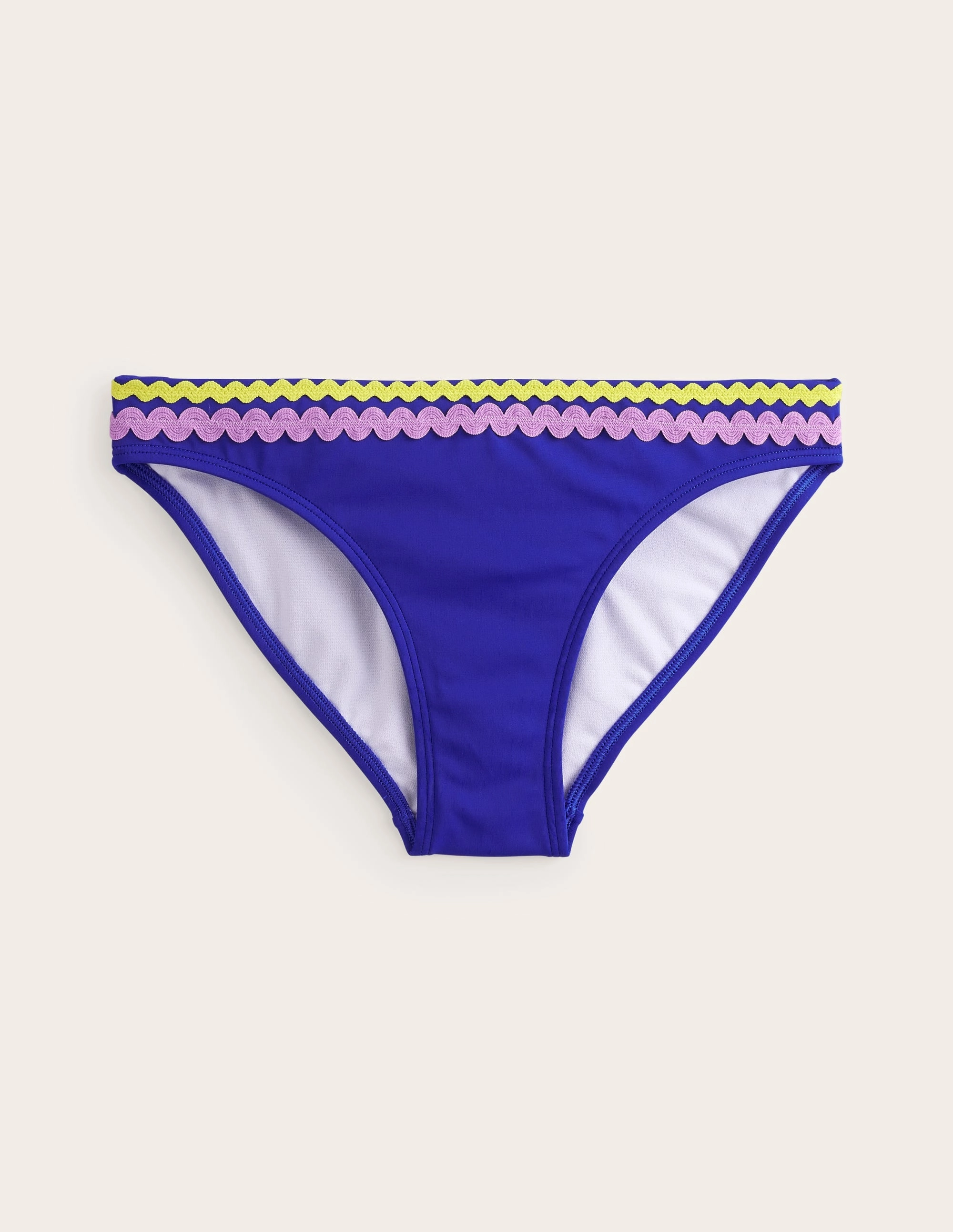 Saltwater Resistant Design Rik Rak Bikini Bottoms-Surf the Web Blue