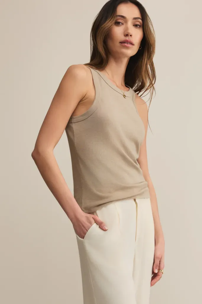 Select Airy Tank in Retreat by Z Supply Stretchable Blend WideNeckOpening