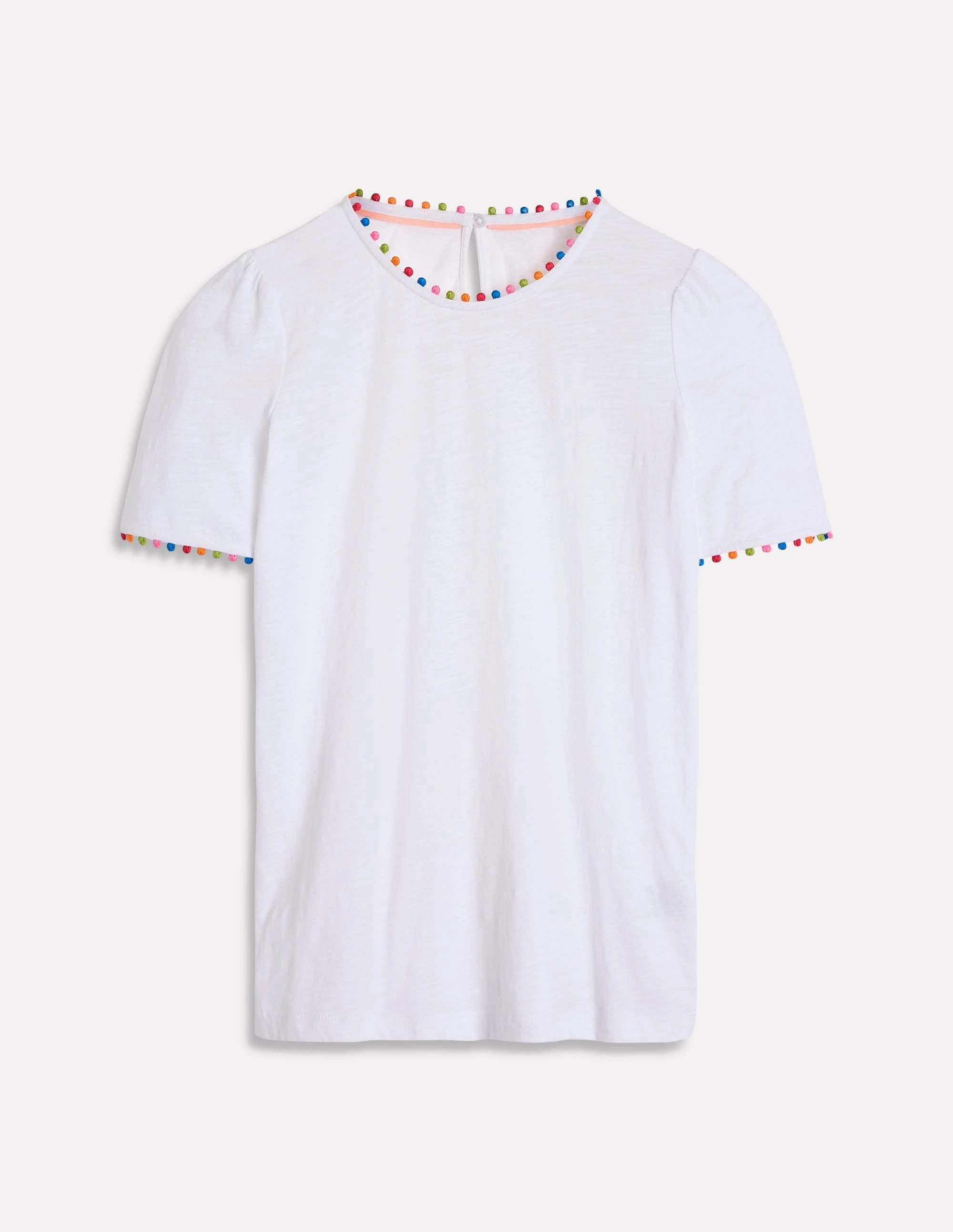 Ali Jersey T-Shirt-White, Multi High Visibility Trim