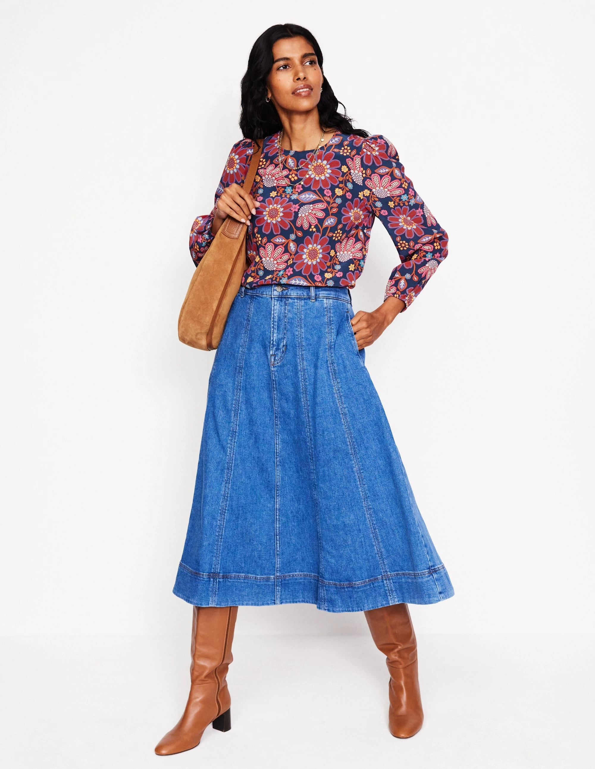 Easy Printed Top-French Navy, Cosmic Meadow ThermalRegulationLayer